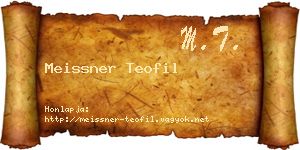 Meissner Teofil névjegykártya